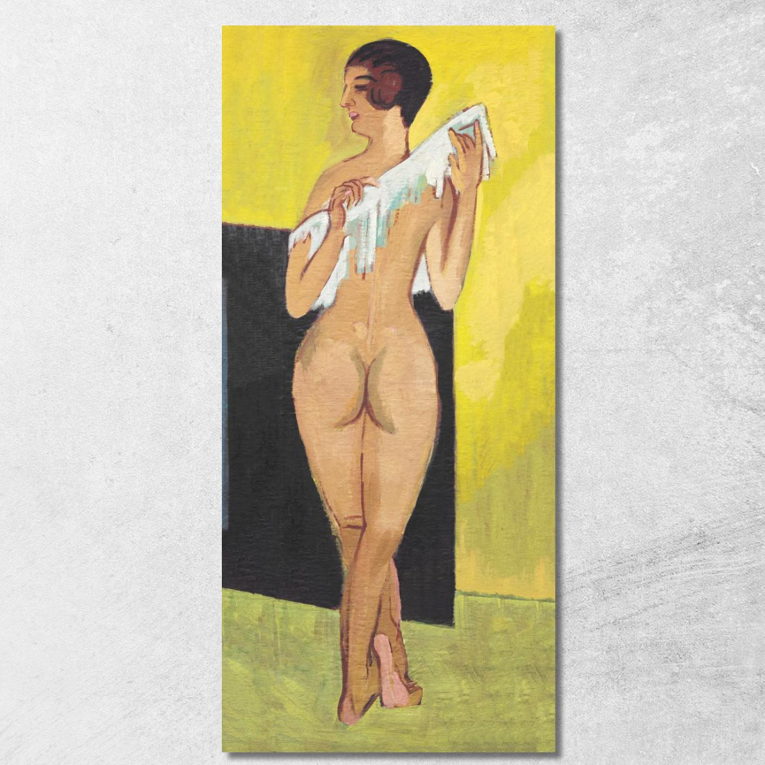 Donna Nuda In Posa Arte Erotica Sensualmente Vintage Ernst Ludwig Kirchner elk82 quadro stampato su tela