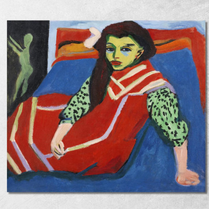 Ragazza Seduta 1910 Ernst Ludwig Kirchner elk115 quadro stampato su tela