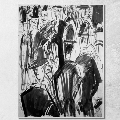 Scena Di Strada Ernst Ludwig Kirchner elk127 quadro stampato su tela