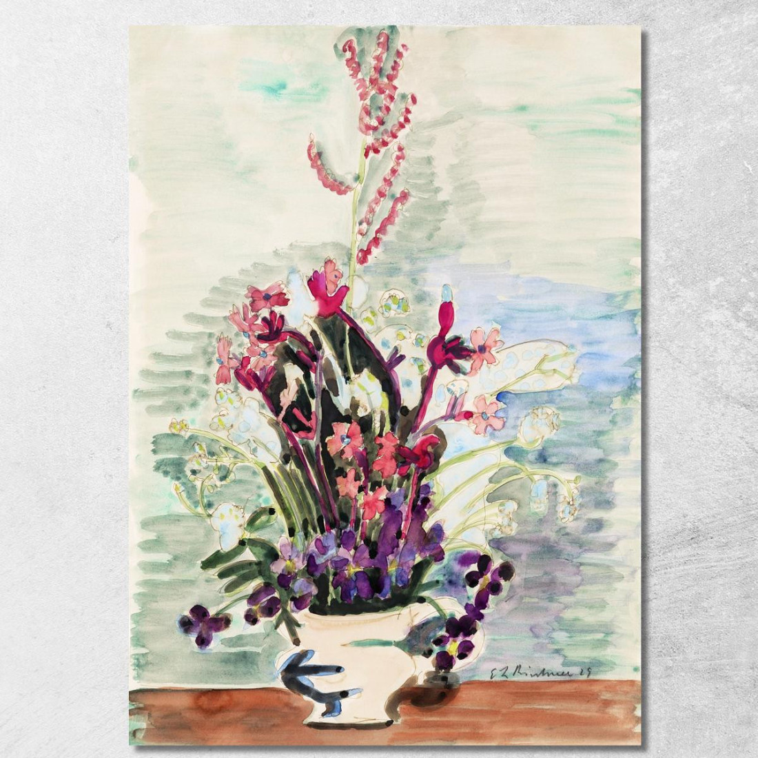 Vaso Di Fiori 1929 Ernst Ludwig Kirchner elk155 quadro stampato su tela Vaso Di Fiori 1929 Ernst Ludwig Kirchner elk155 quadro stampato su tela