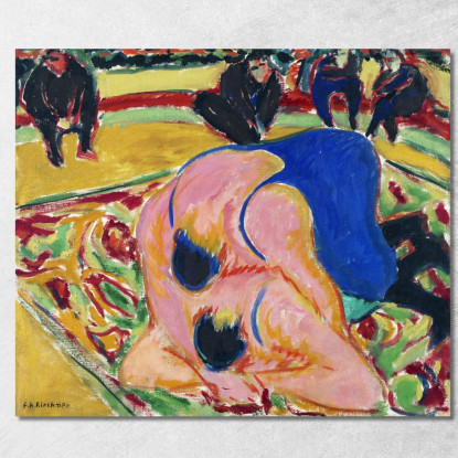 Lottatori In Un Circo 1909 Ernst Ludwig Kirchner elk164 quadro stampato su tela