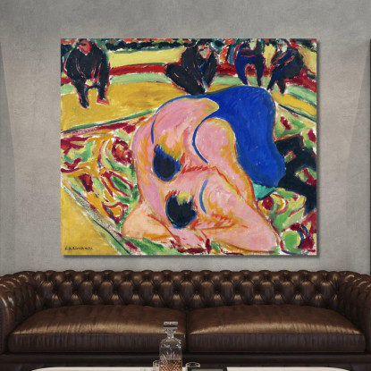Lottatori In Un Circo 1909 Ernst Ludwig Kirchner elk164 quadro stampato su tela
