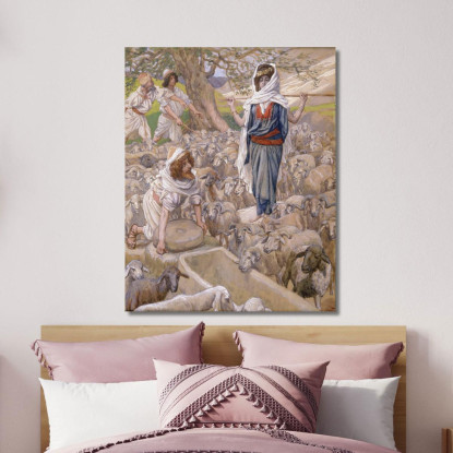 Giacobbe E Rachele Al Pozzo James Tissot jts38 quadro stampato su tela