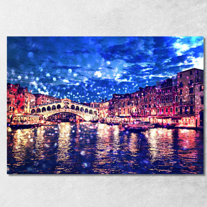 Quadro Astratto Ponte Di Rialto Venezia abs66 quadro stampato su tela