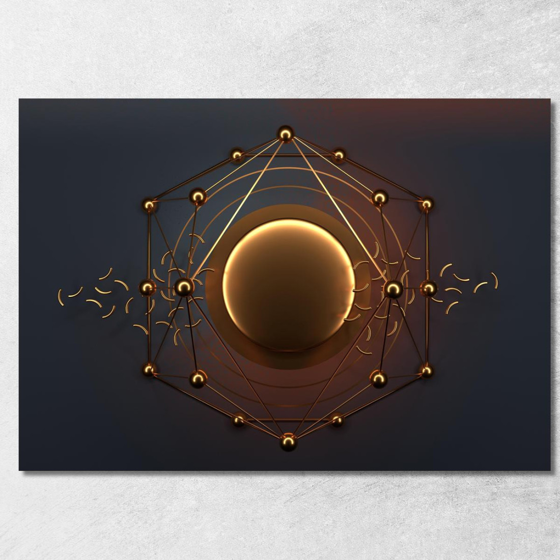 Quadro Minimalista Futuristico Cerchio Dorato Su Sfondo Scuro abs85 quadro stampato su tela Quadro Minimalista Futuristico Cerchio Dorato Su Sfondo Scuro abs85 quadro stampato su tela