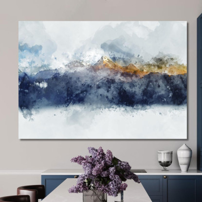 Quadro Paesaggio Montagna Astratto Acquerello abs88 quadro stampato su tela
