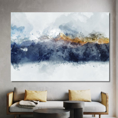 Quadro Paesaggio Montagna Astratto Acquerello abs88 quadro stampato su tela