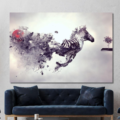 Quadro Zebra Astratto Effetto Dinamico Originale abs91 quadro stampato su tela