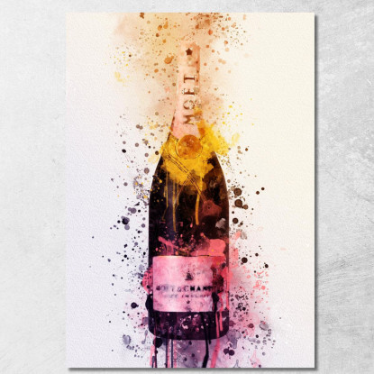 Quadro Moderno Champagne Astratto Moet Et Chandon Schizzi Fluo chm5 quadro stampato su tela