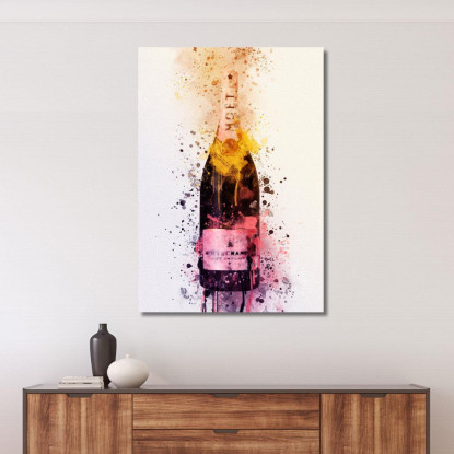 Quadro Moderno Champagne Astratto Moet Et Chandon Schizzi Fluo chm5 quadro stampato su tela