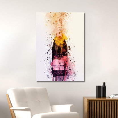 Quadro Moderno Champagne Astratto Moet Et Chandon Schizzi Fluo chm5 quadro stampato su tela