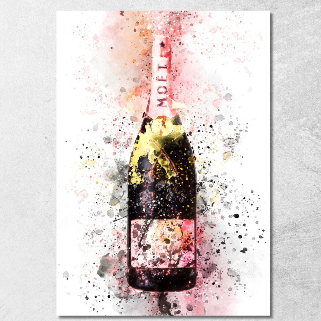 Quadro Moderno Champagne Astratto Moet Et Chandon Schizzi Viola Trasparente chm8 quadro stampato su tela Quadro Moderno Champagne Astratto Moet Et Chandon Schizzi Viola Trasparente chm8 quadro stampato su tela