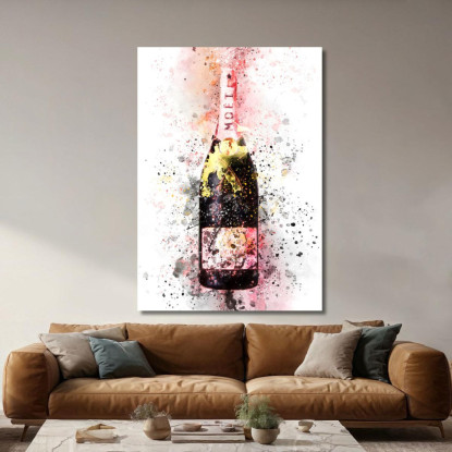 Quadro Moderno Champagne Astratto Moet Et Chandon Schizzi Viola Trasparente chm8 quadro stampato su tela