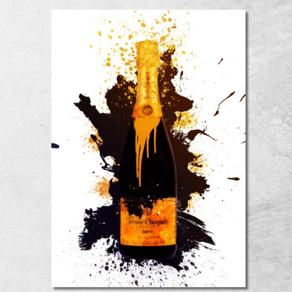 Quadro Moderno Champagne Astratto Veuve Clicquot Colato Nero chm9 quadro stampato su tela