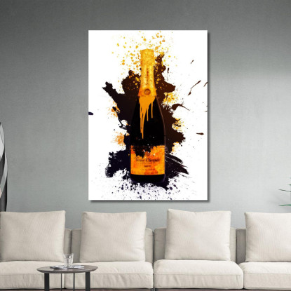 Quadro Moderno Champagne Astratto Veuve Clicquot Colato Nero chm9 quadro stampato su tela