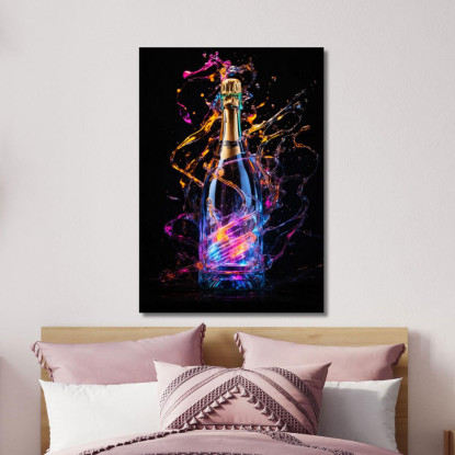 Quadro Moderno Champagne Luminoso Multicolore Energia Vivace chm15 quadro stampato su tela