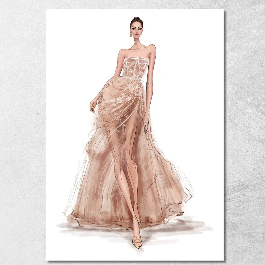 Quadro Abito Da Sera Raffinato Fashion fsn1 quadro stampato su tela Quadro Abito Da Sera Raffinato Fashion fsn1 quadro stampato su tela