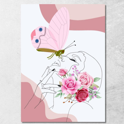 Quadro Bacio Di Farfalla E Fiori Fashion fsn4 quadro stampato su tela