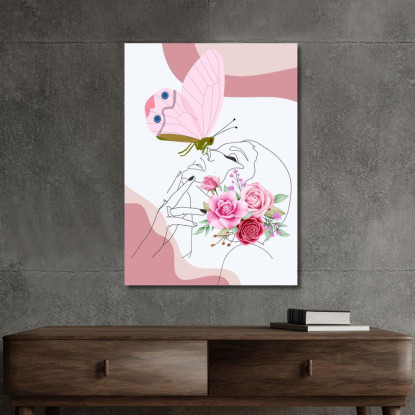 Quadro Bacio Di Farfalla E Fiori Fashion fsn4 quadro stampato su tela