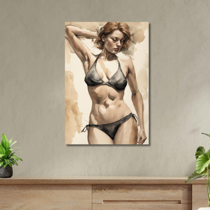 Quadro Donna Acquerello Figura Artistica Fashion fsn21 quadro stampato su tela