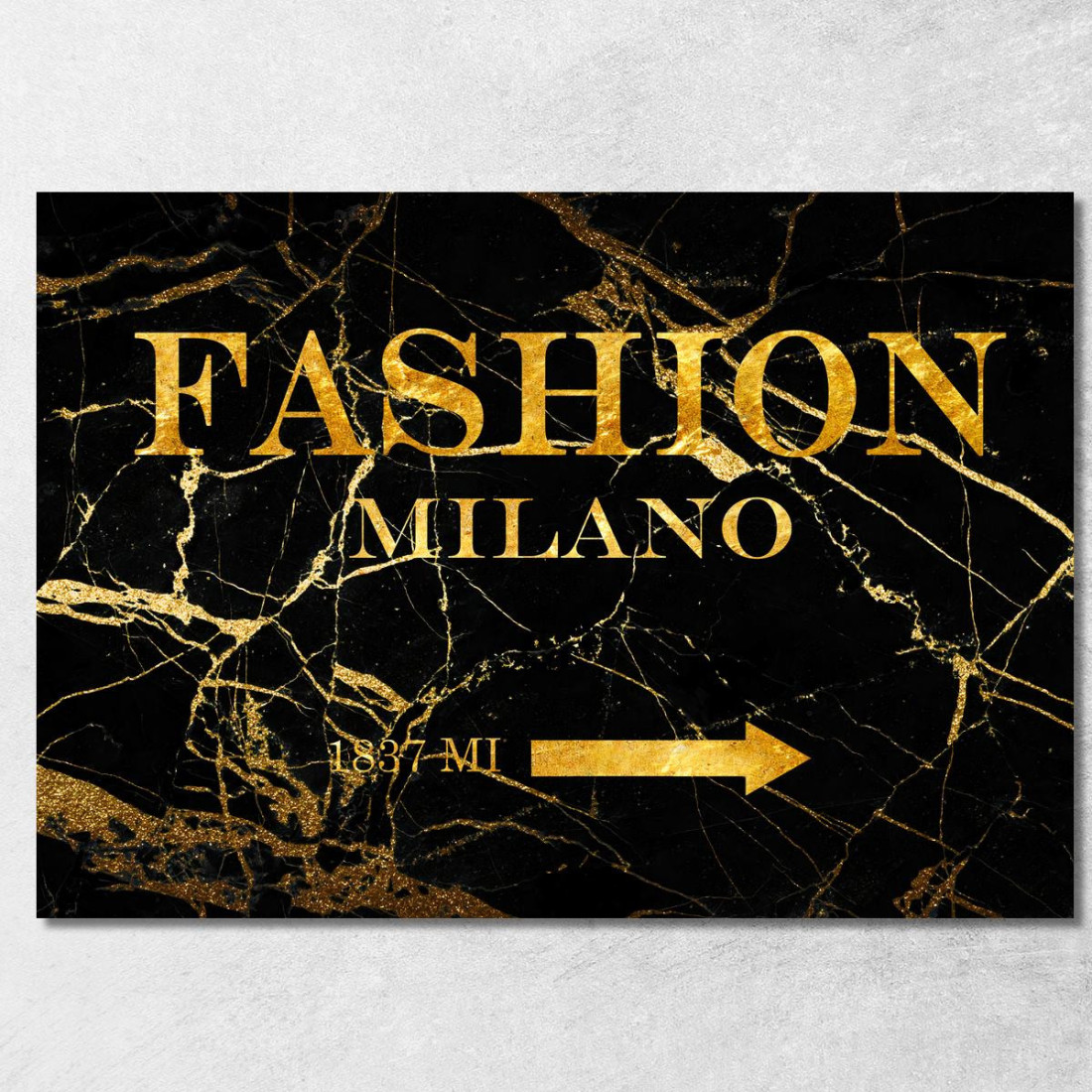 Quadro Fashion Milano Sfondo Marmo Nero E Oro Fashion fsn49 quadro stampato su tela