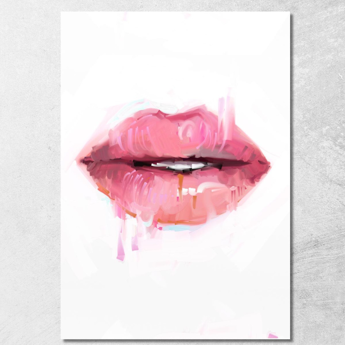 Quadro Labbra Astratte In Tonalità Rosa Pastello Fashion fsn54 quadro stampato su tela Quadro Labbra Astratte In Tonalità Rosa Pastello Fashion fsn54 quadro stampato su tela