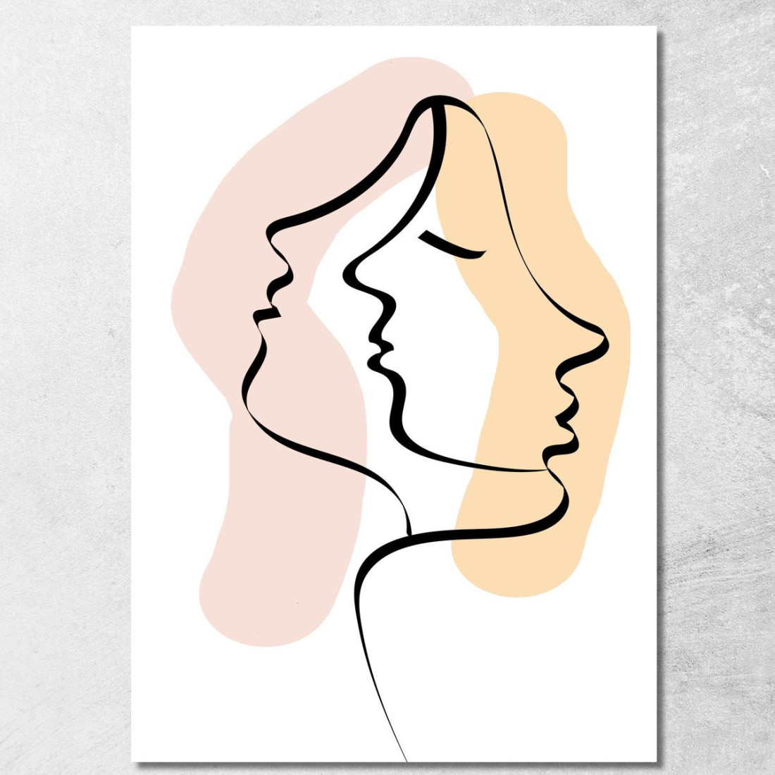 Quadro Line Art Profilo Viso Astratto Fashion fsn55 quadro stampato su tela Quadro Line Art Profilo Viso Astratto Fashion fsn55 quadro stampato su tela