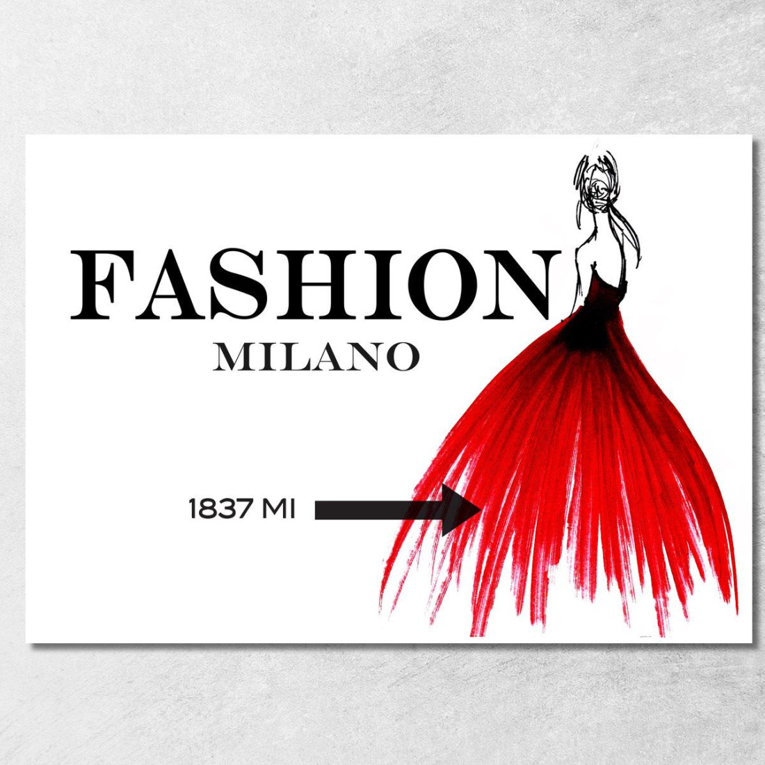 Quadro Moda Milano Bozzetto Vestito Rosso Donna Elegante Fashion fsn60 quadro stampato su tela Quadro Moda Milano Bozzetto Vestito Rosso Donna Elegante Fashion fsn60 quadro stampato su tela