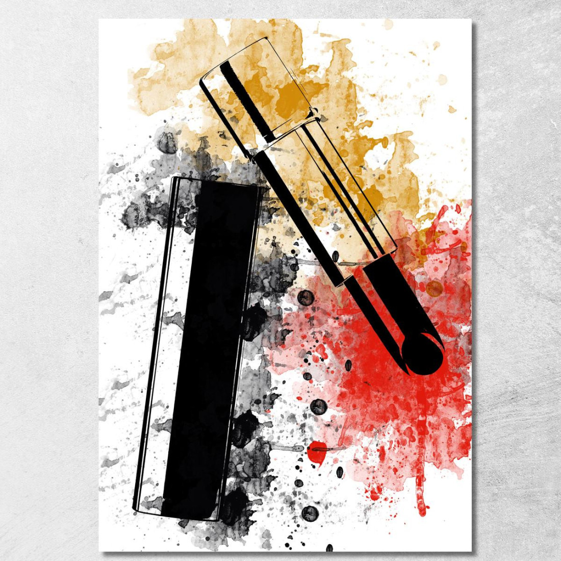 Quadro Stilizzato Rossetto Schizzi Astratti Nero E Rosso Fashion fsn88 quadro stampato su tela Quadro Stilizzato Rossetto Schizzi Astratti Nero E Rosso Fashion fsn88 quadro stampato su tela