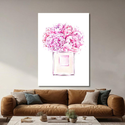 Quadro Vaso Fiori Peonie Rosa Fashion fsn89 quadro stampato su tela