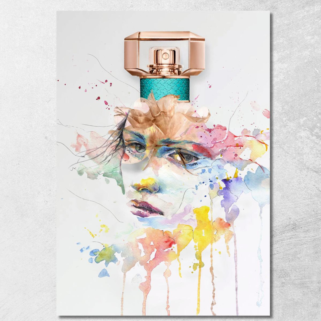Quadro Viso Artistico Con Profumo E Colori Ad Acquerello Fashion fsn91 quadro stampato su tela Quadro Viso Artistico Con Profumo E Colori Ad Acquerello Fashion fsn91 quadro stampato su tela