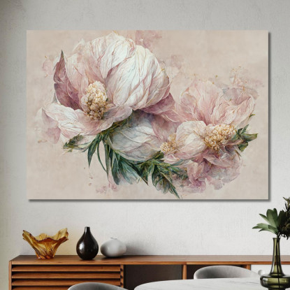 Quadro Artistico Floreale Stile Acquerello Con Fiori Delicati Quadro Moderno Fiori Astratti flp4 quadro stampato su tela