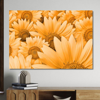 Quadro Composizione Di Girasoli Quadro Moderno Fiori Astratti flp7 quadro stampato su tela