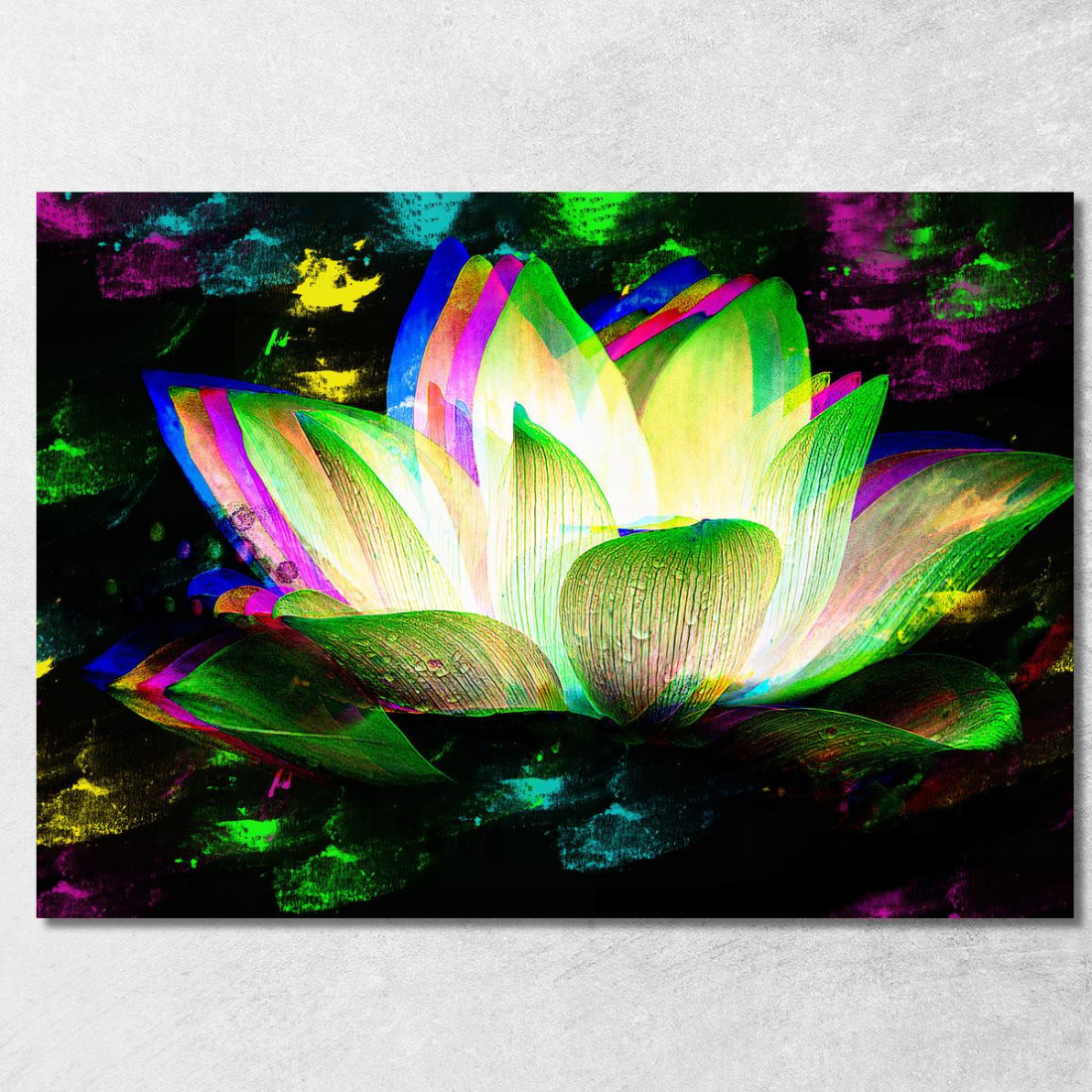 Quadro Fiore Loto Astratto Multicolore Quadro Moderno Fiori Astratti flp14 quadro stampato su tela Quadro Fiore Loto Astratto Multicolore Quadro Moderno Fiori Astratti flp14 quadro stampato su tela