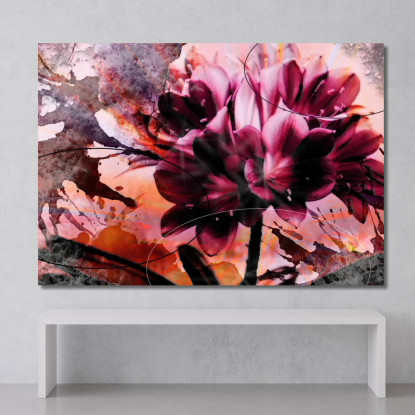 Quadro Fiori Astratti Rosa Sfumature Artistiche Quadro Moderno Fiori Astratti flp18 quadro stampato su tela