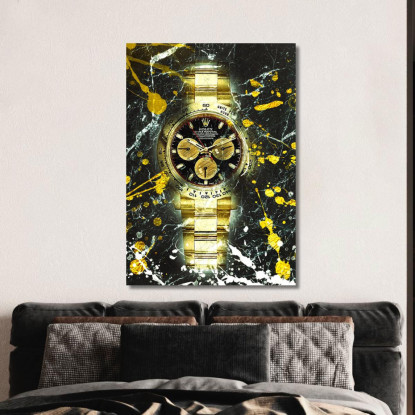 Quadro Moderno Orologio Golden Marble Daytona Dream rlx2 quadro stampato su tela