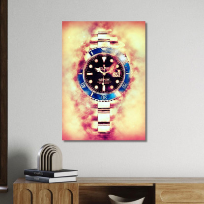 Quadro Moderno Orologio Desert Fire Light Gmt rlx8 quadro stampato su tela