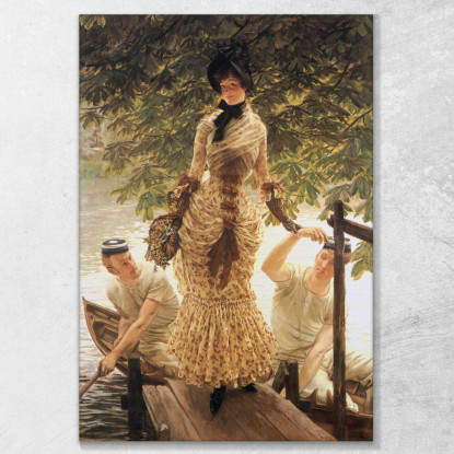 Sul Tamigi James Tissot jts70 quadro stampato su tela