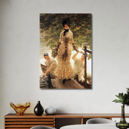 Sul Tamigi James Tissot jts70 quadro stampato su tela