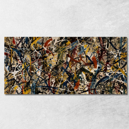 Convergenza Opera Ispirata Jackson Pollock ijsp6 quadro stampato su tela