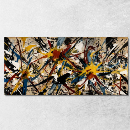 Dinamica Radiale Stile Jackson Pollock ijsp8 quadro stampato su tela