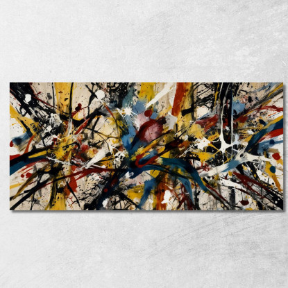 Dinamismo In Movimento Stile Jackson Pollock ijsp9 quadro stampato su tela