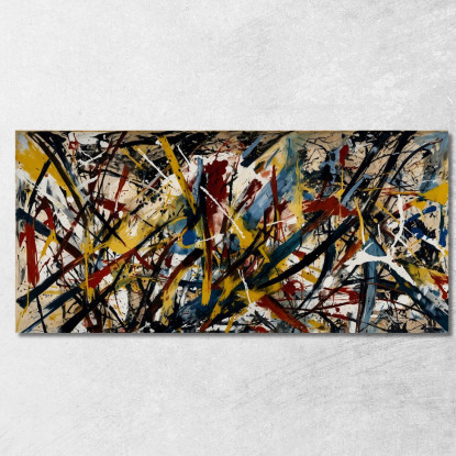 Sintesi Cromatica Stile Jackson Pollock ijsp26 quadro stampato su tela