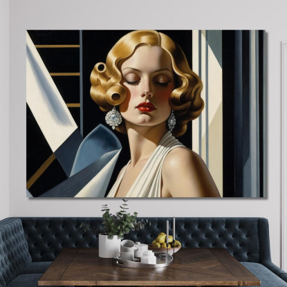 Fascino Silenzioso Stile Tamara de Lempicka ilmt13 quadro stampato su tela