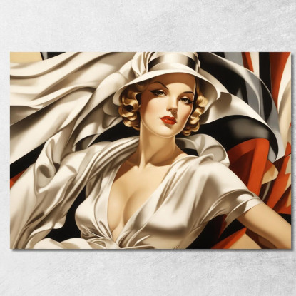 La Sirena Bianca Stile Tamara de Lempicka ilmt22 quadro stampato su tela