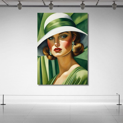 Giovane Ragazza Verde Reinterpretazione Tamara de Lempicka ilmt26 quadro stampato su tela
