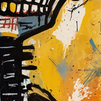 Visioni Astratte Della Mente Stile Jean-Michel Basquiat ibsq4 quadro stampato su tela