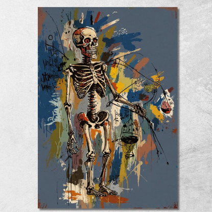 Giudizio Dei Morti Reinterpretazione Jean-Michel Basquiat ibsq17 quadro stampato su tela