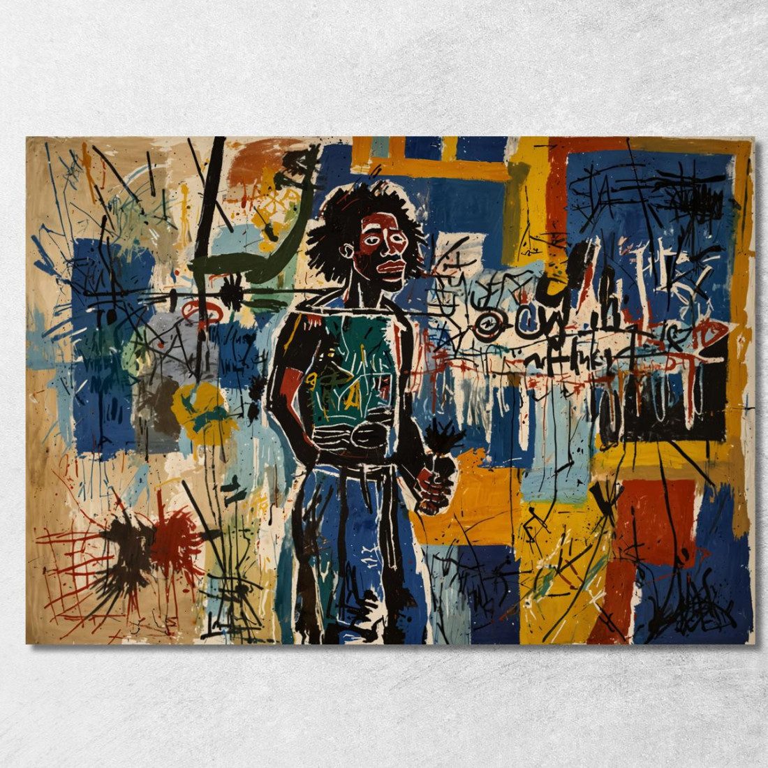 L'Osservatore Delle Strade Reinterpretazione Jean-Michel Basquiat ibsq32 quadro stampato su tela L'Osservatore Delle Strade Reinterpretazione Jean-Michel Basquiat ibsq32 quadro stampato su tela