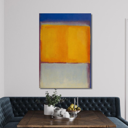 Blu Ocra E Bianco Stile Mark Rothko irhk1 quadro stampato su tela